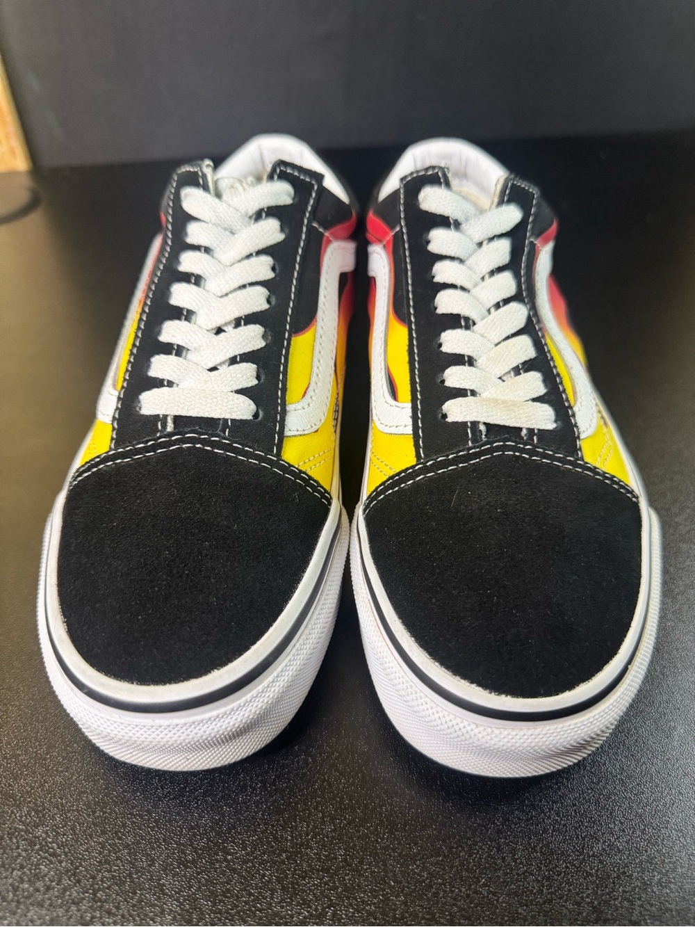 Vans Old Skool Flame Wall 500714 Black Yellow Red Men’s 4 Women’s 5.5